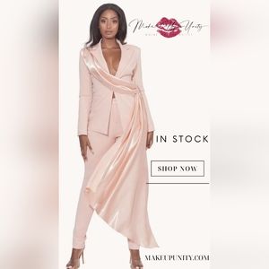 NEW Vandra Pink Draping Blazer Jacket + PANTS